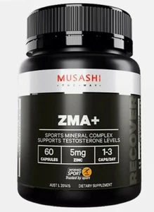 Musashi ZMA + 60 Cápsulas Testosterona Booster Power Zinc Mag B6 Healtheries  - Imagen 1 de 1