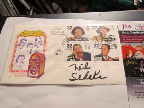Neil Sedaka Signed First Day Cover Envelope JSA Certified Cover