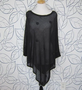 Chicos Embroidered Mesh Poncho Women's Size L/XL Black New! - Picture 1 of 10