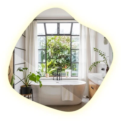 Make-up Wandspiegel mit LED Beleuchtung – Kosmetikspiegel über dem Waschbecken - Bild 1 von 4