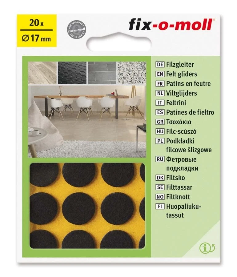 Filzgleiter rund 17mm braun fix-o-moll - Bild 1 von 1