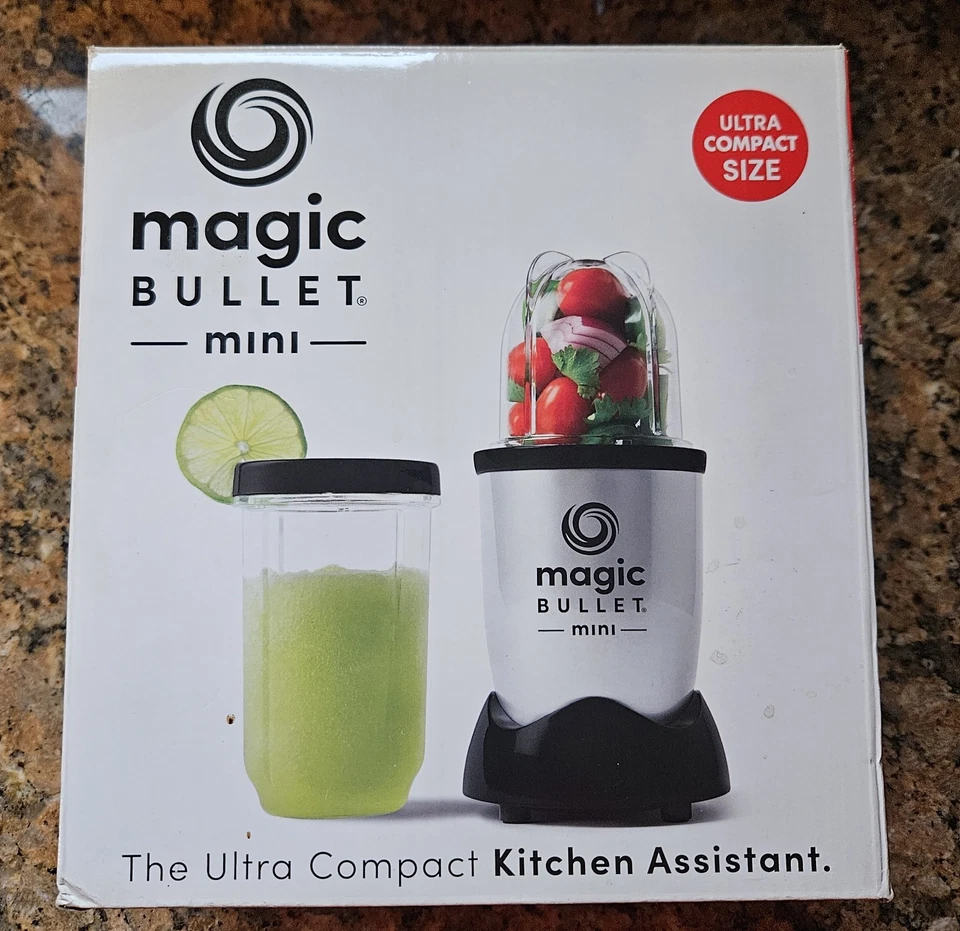 Magic Bullet Mini Nuevo en Caja Licuadora Personal Compacta Plateada Negra Nueva Caja Abierta Foto 1 de 3