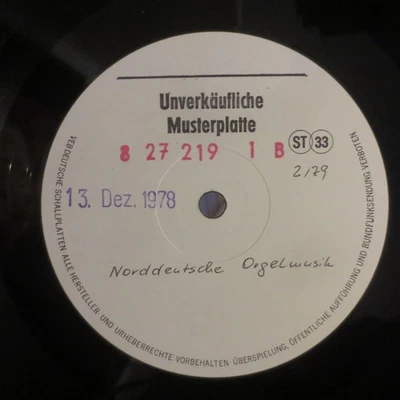 unverkäufliche Musterplatte Eterna  Norddeutsche Orgelmusik - Bild 1 von 3
