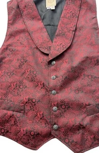Vintage Wah Maker Frontier Vest Gambler Waistcoat Men’s Sz XXL Cowboy Western - Picture 1 of 8