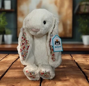 Jellycat Medium Cream Bashful Blossom Bunny ~Retired Rare ~Brand New With Tags! - Picture 1 of 8