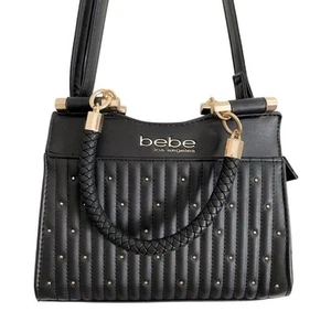 BEBE Cartera Mujer Aliah Stud Micro Shopper Bandolera Bolso de Mano Negro Doble Correa - Imagen 1 de 6