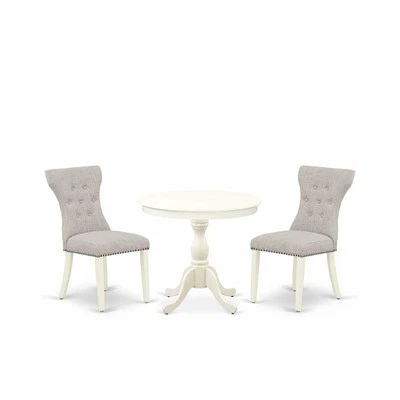 Juego de mesa de comedor de madera AMGA3-LWH-35 3 piezas - 1 mesa de comedor y 2 Doeskin... Foto 1 de 4