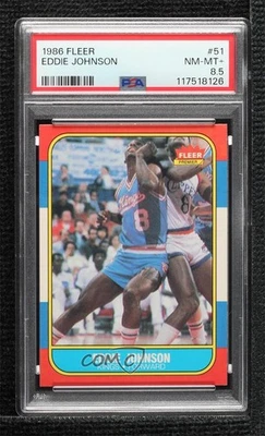 Fleer Eddie Johnson #51 1986-87 PSA 8,5 novato radiocontrol Foto 1 de 2