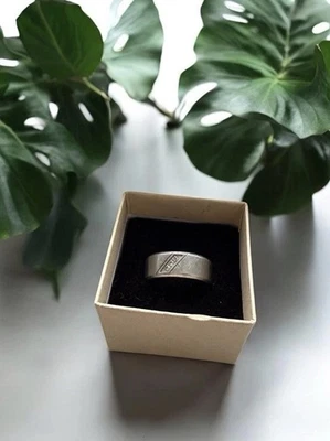 Zales Genuine Diamond Stainless Steel Men’s Wedding Band Size 8 - Image 1 of 3