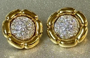 PENDIENTES CLIP FLORES SWAROVSKI ADRIAN BUCKLEY Firmado CJ-M-3 - Imagen 1 de 4