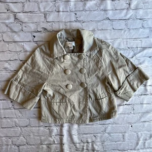 MNG Suit Blazer Structured Jacket Micro Cord Corduroy  Cropped Neutral Womens XS - Picture 1 of 11