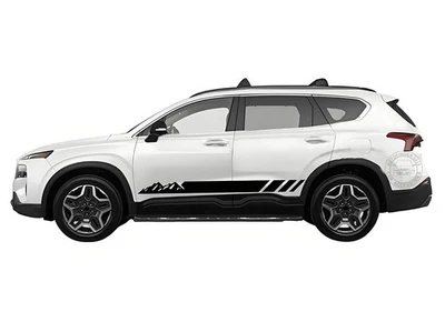 2 PIEZAS Gráficos Pegatina Coche de Montaña para Hyundai Santa Fe Falda Lateral Calcomanía a Rayas Foto 1 de 4