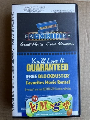 A Christmas Carol/ Gift Of The Magic Snowman VHS Blockbuster Rental Case Foto 1 de 4