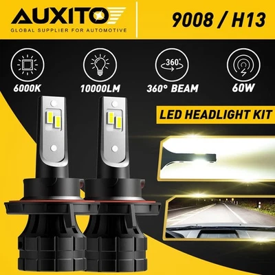 AUXITO H13 9008 LED Headlight Bulbs for Ford F-150 2004-2014 High Low Beam 6000K - Imagem 1 de 4