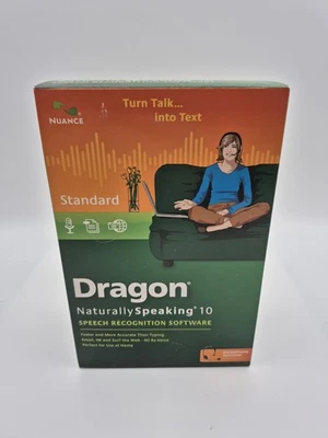Nuance Dragon Naturally Speaking 10 Speech Recognition Software/Microphone New - Image 1 of 4
