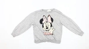 H&M Girls Grey Minnie Mouse Sweatshirt 7-8 Years - Picture 1 of 12