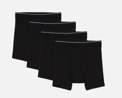 Kirkland Signature Men's Boxer Briefs 4 Pack Supima Cotton Tagless Black,  L - Image 1 of 3