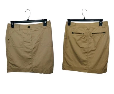 Jones New York Sports Camel Beige Sobre la Rodilla Falda Informal con Bolsillos con Cremallera 10 Foto 1 de 4
