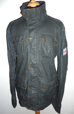 Superdry Motocicleta JPN 500 54 SD Negro Encerado Chaqueta Motociclista Algodón Lino Abrigo XXL Foto 1 de 4