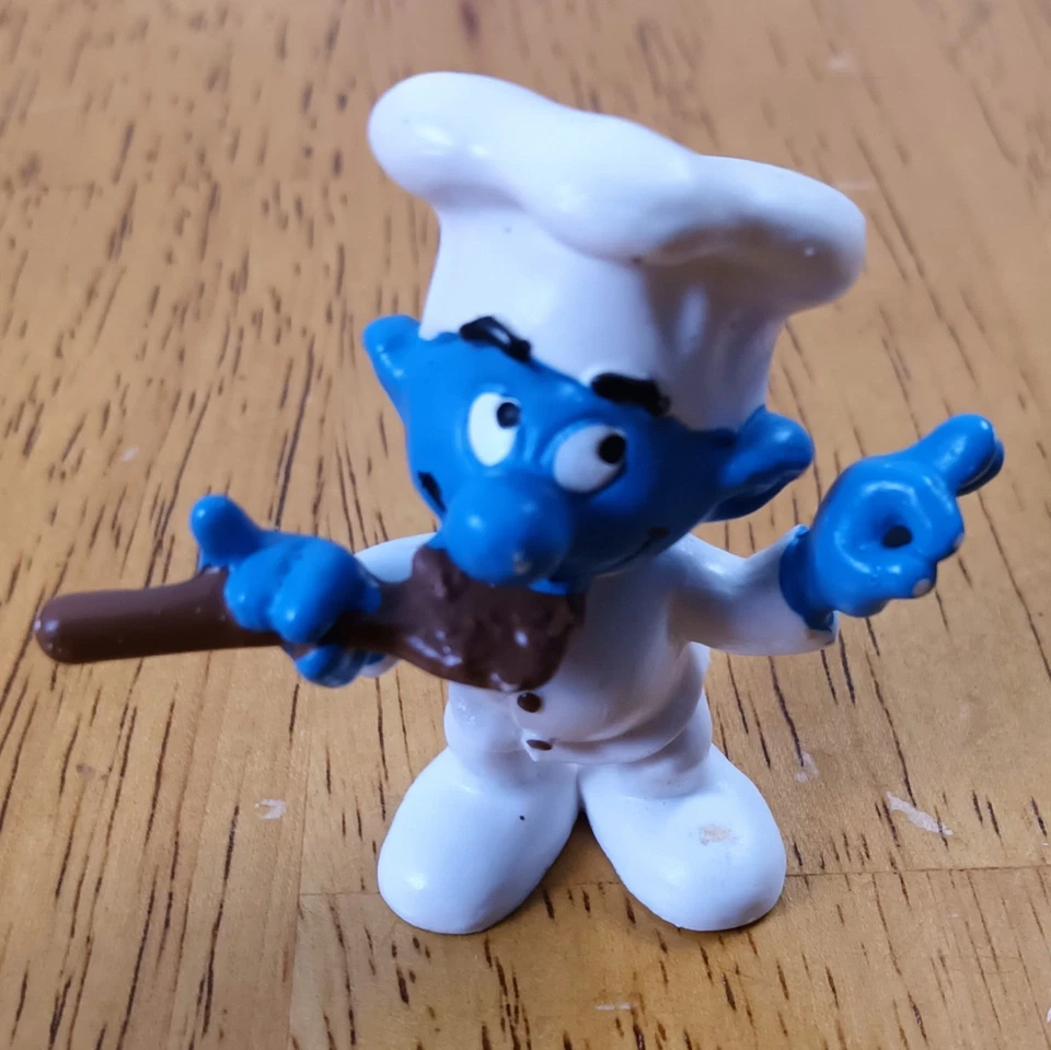 Vintage Schleich Chef Smurf 1978 PVC Figure 20042-Chef Smurf 2" D-73527 - Image 1 of 1