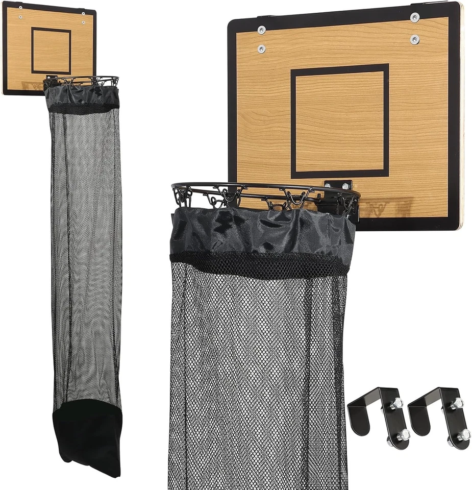 Basketball Hoop Laundry Hamper Over Door | Hanging Laundry Basket w/ Zipper | Ki - Image 1 of 4