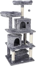 57" Cat Tree Condo Pet Bed Activity Tower Play Together with Perches Hammock
