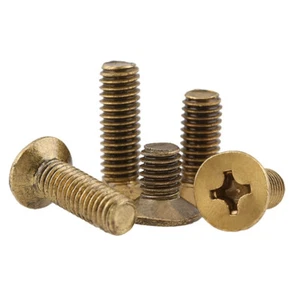 Tornillos de máquina Phillips de cabeza plana avellanados de latón macizo M2 M2,5 M3 M4 - Imagen 1 de 6