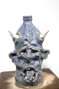 brocca tim viso bianco, ceramica, arte popolare 10'' x7 '' - Foto 1 di 13