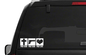 Original Pro God Gun Life Vinyl Decal Window Bumper Sticker Trump 2a Christian - Picture 1 of 20