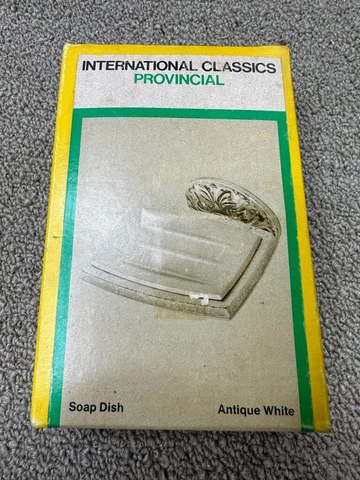 Hall Mack Provincial Soap Dish Holder Antique White NOS VTG Cover