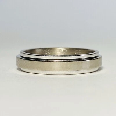 Anillo Piaget Possession Oro Blanco 18K 4.5mm Tamaño 8.5 Banda Giratoria 6.6g Foto 1 de 4