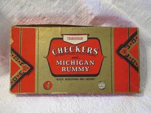 Vintage Transogram Checkers & Michigan Rummy 1209 Eagle Poker Chips - Picture 1 of 12