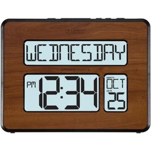 La Crosse Technology 513-1419BL-WA-INT Atomic Large Full Digital Calendar Clock - Picture 1 of 3