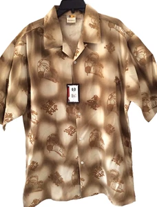 Camisa Vintage Polo Sur Gráfica DJ Con Botones Para Hombre XL Caqui Hip Hop Informal - Imagen 1 de 11