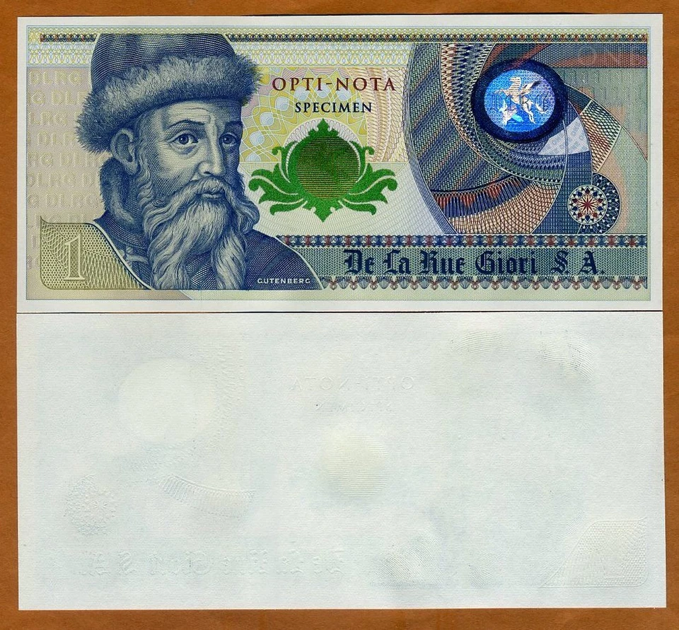 DeLaRu-GIORI, Test / Advertising note / Specimen, Opti-Nota Gutenberg  - Image 1 of 1