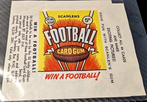 Scarce 1968 Scanlens VFL Football Wax Wrapper in superb condition Scanlen's - Zdjęcie 1 z 3