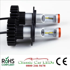 LED Headlights P45T 9200 Lumen Hi/Lo Beam Conversion 12V 16 x Z-ES Chips - Picture 1 of 9