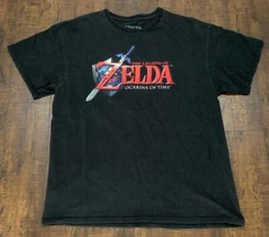 Zelda Ocarina of Time Black T-shirt Nintendo Size Youth Large - Picture 1 of 6