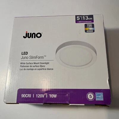 Juno Slim LED 白色表面安装筒灯 259EN9 形圆形 10 W,5 英寸 — 第 1/4 张图片
