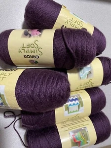 Lot of 6 skeins - Caron Simply Soft Yarn Color: Plum Perfect - 6 oz skeins - New - Picture 1 of 5