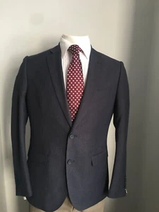 SEVEN SQUARE JACKET BLAZER Formal Tailored 40 R French Navy Blue NEW BNWOT Wool - Picture 1 of 12