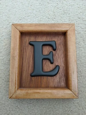 Handmade E Initial Wood Frame - Image 1 of 2