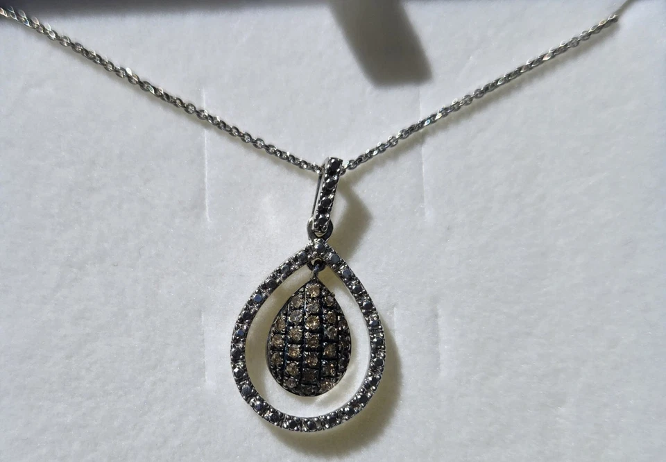 .25 CT Champagne Color Diamond Pendant -  Tear Drop Cut Out - Image 1 of 4