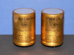 4700uF 63V Roederstein ROE Type EYV 4 Pin Elko Electrolytic Capacitor 2 Pack - Picture 1 of 3