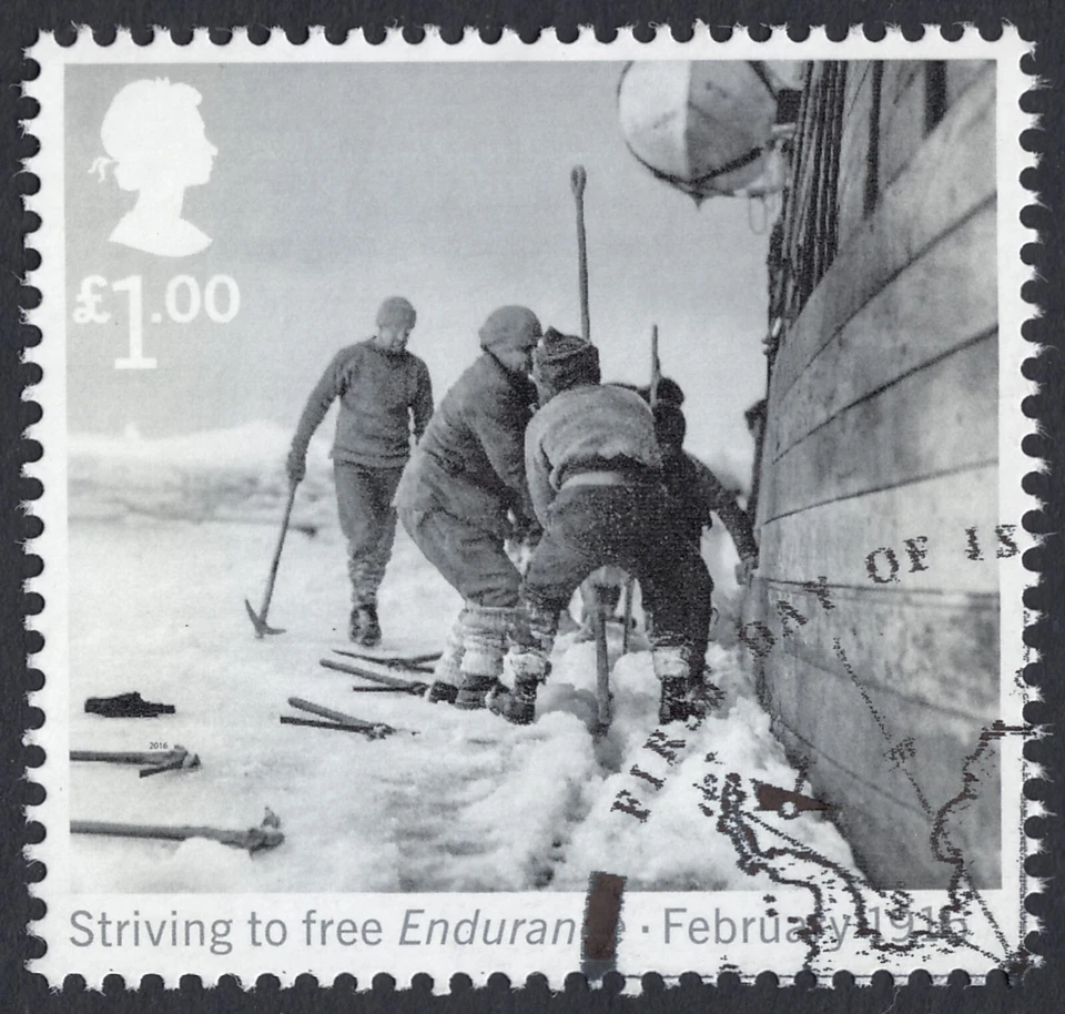 Shackleton Expedition - Attempt to free Endurance illustrated on 2016 used stamp - Image 1 of 1