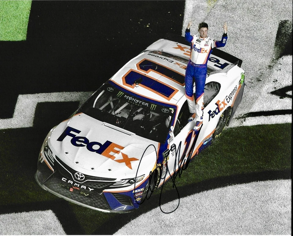 Denny Hamlin Daytona 500 2019 ganador NASCAR foto firmada 8x10 con certificado de autenticidad Foto 1 de 1