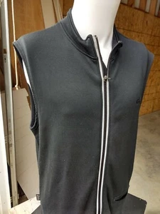 Asics USA made Men's black sleeveless full zip medium athletic vest biking golf - Picture 1 of 11