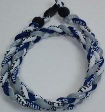 Wholesale Lot of 12 - 20" Navy Blue Gray White Titanium Sports Necklaces