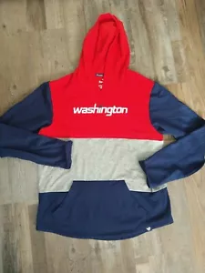 Large Fanatics NBA Washington Wizards Hoodie Block Logo Red Navy Blue Grey L - Picture 1 of 10