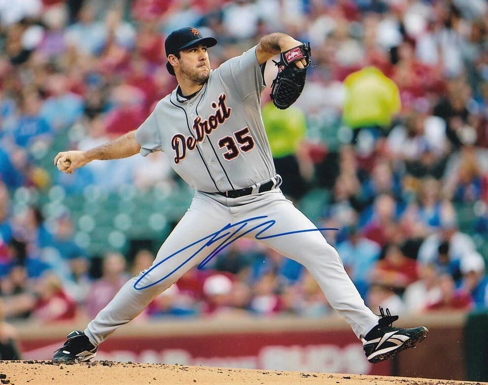 Foto autografada 8X10 de Justin Verlander Detroit Tigers Houston Astros - Imagem 1 de 1